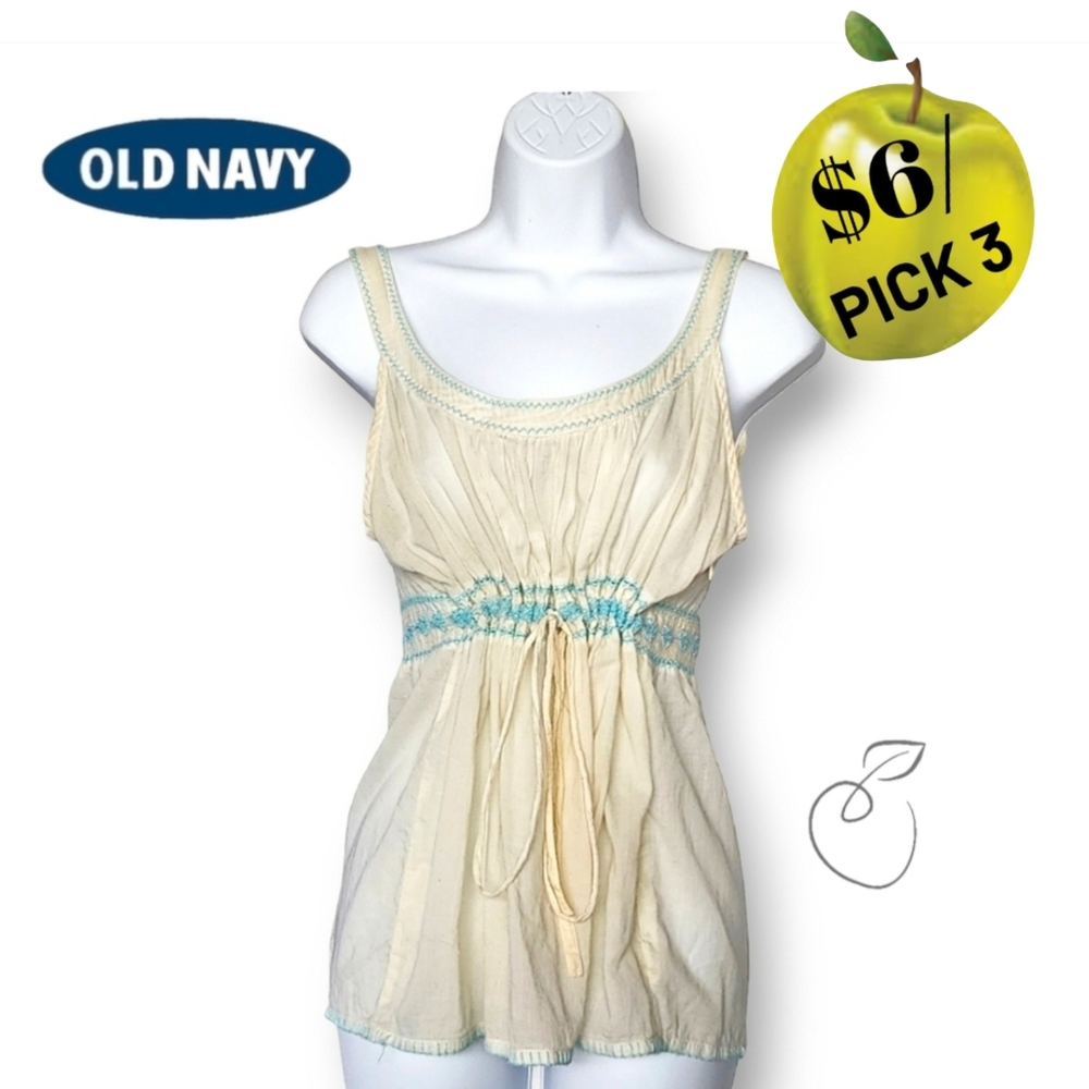 OLD NAVY EMPIRE WAIST PEASANT TOP L